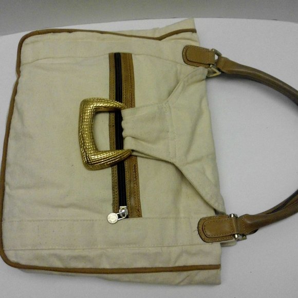 VTG Fendi Refurbished off white Canvas Handbag M - Picture 2 of 14